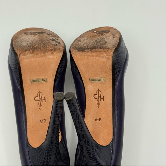 Cole Haan Mariela Air Purple Leather Peep Toe Pumps Women 6.5B - Picture 14 of 16